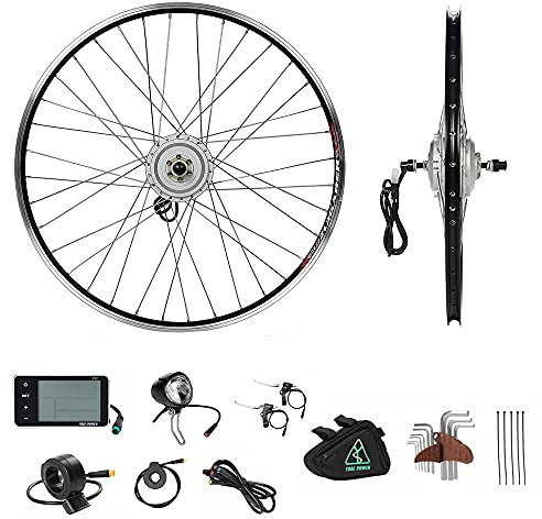 YOSE POWER Elektrofahrräder Hub Motor Front Wheel 36V250W 28 Fahrrad E-Bike Conversion Kit 28 Zoll Silber mit LCD Display