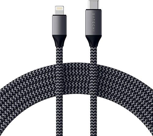 SATECHI USB-C auf Lightning Ladekabel (1,8 m), Apple MFi-zertifiziert, kompatibel mit allen iPhone 14 Serien & älteren Modellen, AirPods mit Lightning-Anschluss, 180 cm Kabel