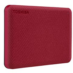 Toshiba Canvio Advance 2TB Portable External Hard Drive USB 3.0, Red - HDTCA20XR3AA