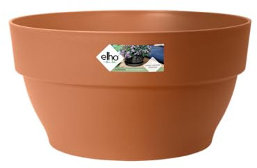 Elho Vibia Campana Coupe 27 - Pot De Fleurs pour Extérieur - Ø 27.0 x H 14.0 cm - Marron/Terre Cuite