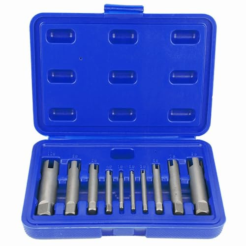 Tyenaza Extractor de Machos Rotos, Extractor de Tornillos Dañados, 10 Piezas Juego de Extractor de Machos de Rosca Pelado, Extractor de Grifo para ReparacióN el Hogar, Mantenimiento de Equipos