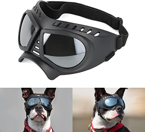 PETLESO Sonnenbrille für Hunde UV Hundebrille Einfach zu Tragen Schutzbrille für Hunde Modisches Haustierzubehör Motorradbrille für Kleine/Mittelgroße Hund