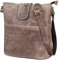 LEABAGS Leder Handtasche Damen I Premium Echtleder Umhängetasche I Damen Schultertasche I Damentasche I Tragetasche für Arbeit Uni Schule Freizeit I Größe L (31 x 29 x 13 cm) I Vintage Graubraun