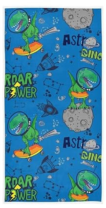 Dinosaurier Weltraum Handtücher Austronaut Dino Dekor Küchengeschirrtuch Qualität Premium Badezimmer Waschlappen 76,2 x 38,1 cm für Strand, Hotel, Spa, Fitnessstudio, Sport, Yoga, Zuhause