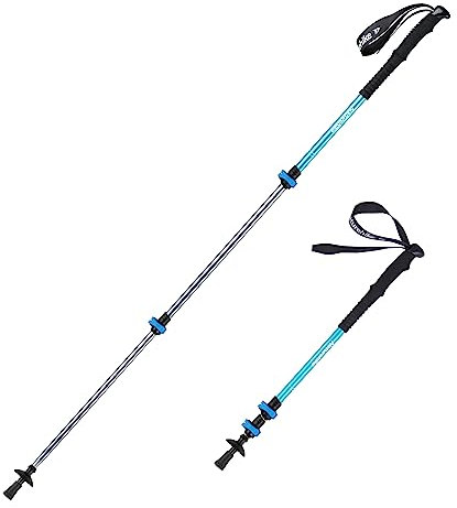Naturehike Ultraleichte Walking Stöcke Damen und Herren Wanderstöcke 61-135cm Faltbar Aluminium Stöcke Trekkingstöcke (Blau 1pcs)