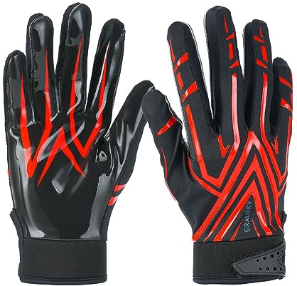 Graloky Fußballhandschuhe für Herren, Damen, Jungen, Jugendliche, Erwachsene, Fußball-Empfänger-Handschuhe, ultra-klebrige Silikon-Handfläche, klebriger Griff, verbesserte Leistung, weiße