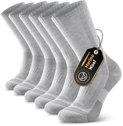 PULIOU Merino Wool Socks Men Women,Cushion Moisture Wicking Breathable Outdoor Multipack Hiking Trekking Walking Athletic Work thermal warm winter,3 pairs