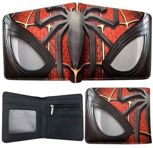 Oneroomone Geldbörse Kinder, Kinderportmonee Jungen, Spider Man-Geldbörse, Geldbeutel Kinder, Teenager-Cartoon-Geldbörse Superhelden-Cartoon-Geldbörse