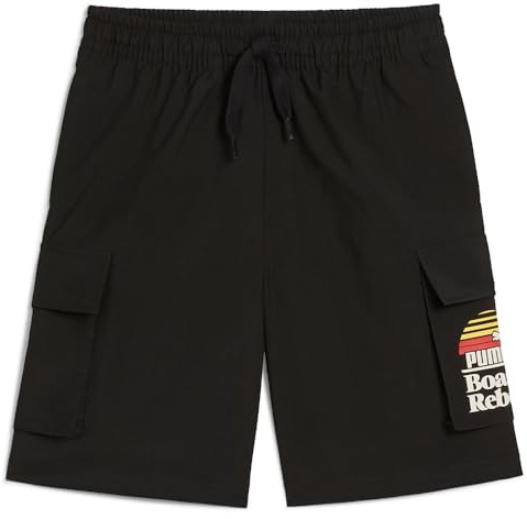 PUMA MID90S Cargo Chino Shorts B, Pantalones Cortos Tejidos Niños, PUMA Black,