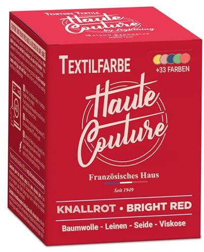 Haute Couture - Teinture Textile Rouge Vif - 350g Tout-en-un - Prêt à l'emploi pour Vêtements et Tissus