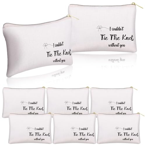 Kacctyen Set of 6 I Couldn't Tie the Knot Without You Cosmetic Bag Bridesmaids Proposal Gift Bag Bridal Party Wedding Bridesmaids Supplies for Bridal Shower Wedding Bachelorette Party