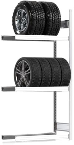 REGALWERK Räderregal mit Tiefenriegel - 250 kg - 2.000 x 1.005 x 400 mm (HxBxT) - 3 Ebenen - Anbauregal - Steckregal BERT