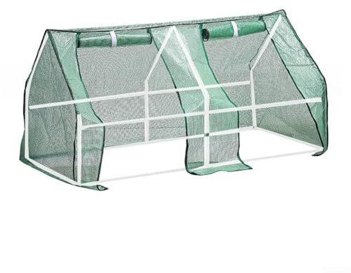 Casa de cultivo de plantas 2 en 1, tienda de campaña de invernadero vegetal de flores, kit de invernadero cubierto de PE con puerta enrollable con cremallera para interiores y exteriores, 71 x 35 x 35