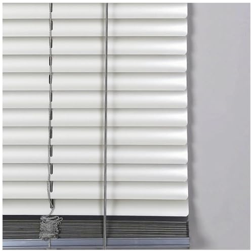 WZDXFNLD Persianas Venecianas de Aluminio Interior Personalizado 40 60 80 100 110 120 130 140 150 160 cm Anchas, Estores Oscurecedoras Horizontales Lamas de 25mm, Cortinas Aislantes Térmicas(Blanco)