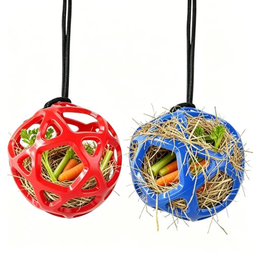 WHBFH Ballon de foin suspendu pour cheval - Diamètre : 28 cm - Grande taille - Résistant à l'usure - Ne se déforme pas facilement - Pour ralentir l'alimentation, soulager le stress, les chevaux et les