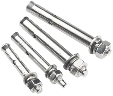 pluggar 10 mm 2/5 st expansionsskruvar kil ankare skruv bult 304 rostfritt stål externa sexkantskruvar för cement betong (80 mm, M6 5 st)