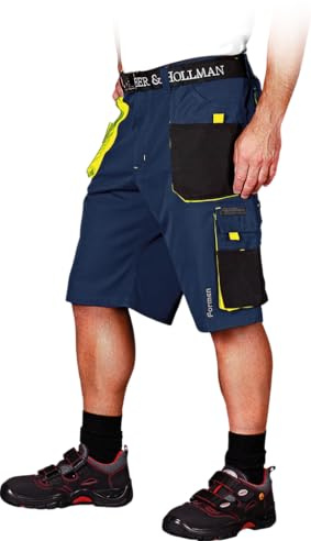 Leber&Hollman LH-FMN-TS_GBYXL skyddsbyxor för form – kort, mörkblå-svart-gul, XL storlek