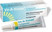Vit-A-Vision Augensalbe Spar-Set 3x5g.Augensalbe mit Vitamin A, E und Dexpanthenol ohne Konservierungsmittel.Zur Verbesserung des Tränenfilms.Intensiver Schutz der Augenoberfläche bei trockenen Augen