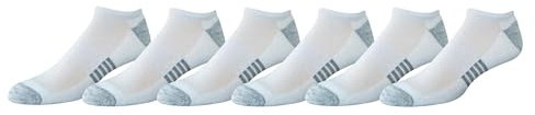 Amazon Essentials Homme Chaussettes Invisibles en Coton pour Hommes, Rembourrées et Respirant, Style Sportif