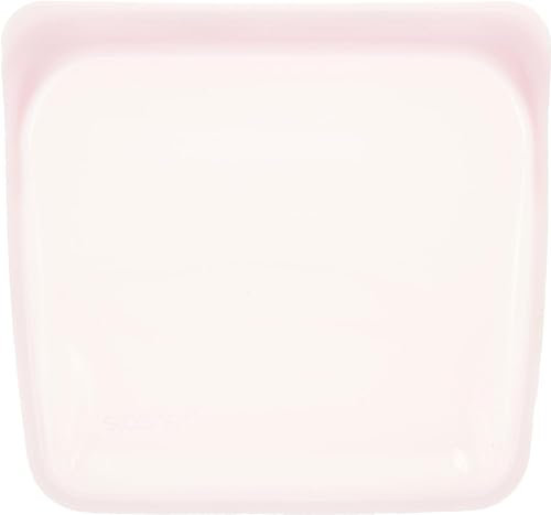 Stasher Premium Silicone Réutilisables Sac Quartz Rose, Sandwich Bag, Stockage des Aliments, Sac à Snacks, Durable, Résistant au Four, Lave-Vaisselle & Congélateur, Écologique, 828 ml