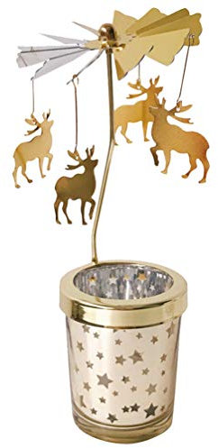 Windlichter Teelichthalter Roter Weihnachten Hirsch Tea Light Holder Tischdekoration (Oro) Weihnachtspyramide