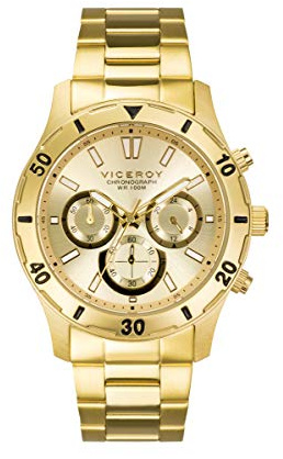 Viceroy Reloj Cronógrafo Hombre de Acero Inoxidable - 43 mm - Movimiento de Cuarzo - 401135