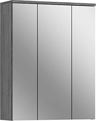 xonox.home Badezimmer Blake Spiegelschrank Badspiegelschrank Spiegelschränke fürs Bad Badspiegelschrank in rauchsilber Nb.ca.60x77x21 cm mit großer Spiegelfläche