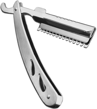 FRCOLOR Stainless Steel Manual Razor Shaver for Men Vintage Folding Straight Razor Beard Shaving Tool Eyebrow Shaping Haircut (Not Include Blade)