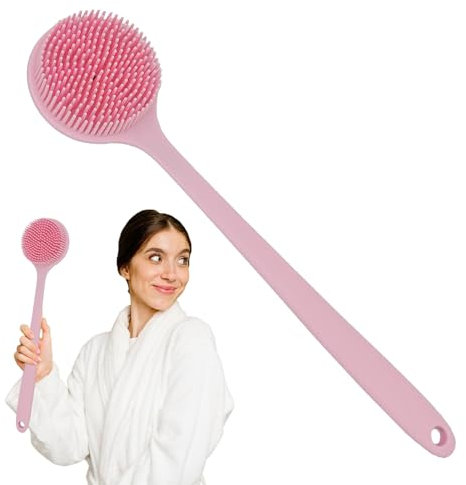Spazzola per la schiena per la doccia, spazzola per il corpo del bagno in silicone morbido con manico lungo – spazzola per il bagno in silicone | spazzola per doccia in silicone – spazzola da bagno