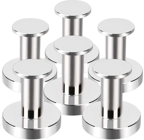 OCEUMAOA 6 Pack Magnetic Hooks Heavy Duty Strong Neodymium Magnet with Hooks for Hanging Coats and Bags Kitchen Fridge Classroom Office Camping Silver 36mm