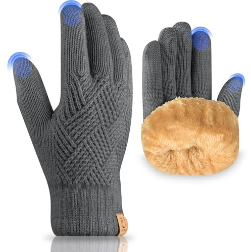 UKNOWISA Gants Hiver Thermique Gants Doublure en laine écran Tactile pour Cyclisme Randonnée Escalade Femme Homme
