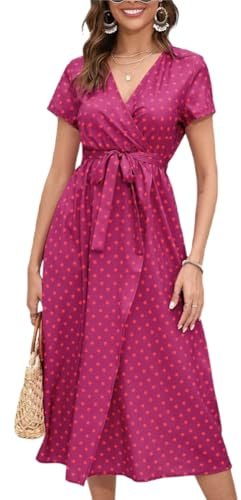 Vestidos Casuales Mujer Vestido Largo de Playa Estampado de Flores Verano Maxi Elegant Manga Corta