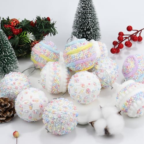 16 Stück Macaron Weihnachtsbaumkugel Ornament, 6 cm Bruchsicherer Kunststoff Weihnachtsbaumschmuck für Weihnachtsbaum, Urlaub, Hochzeit, Geburtstag Party Dekorationen