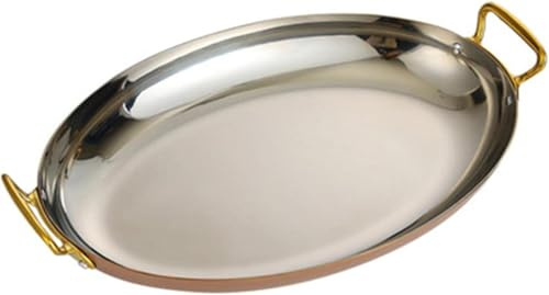 Piatto ovale in acciaio inox resistente con doppi manici, vassoio da portata da 36 cm per pesce, tacchino, sushi, carne, perfetto per feste e riunioni (colore: nero)