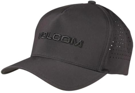 Volcom Men's Vent Delta Adjustable Hat – Snapback Water Repellant, Breathable Outdoor Hat, Black White, O/S