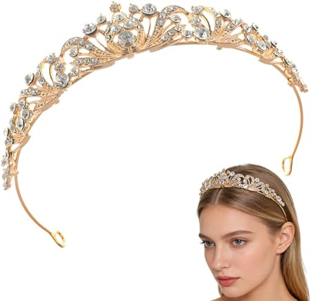 UYVPAER Diadema Da Donna, Con Strass Glitterati, Corone Da Principessa, Diadema Di Cristallo, Corona Di Compleanno, Matrimonio, Copricapo Per Sposa, Spettacoli, Balli Studenteschi