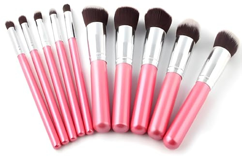Glamza 10-Pieces Make Up Brush Set, Pink1 Units