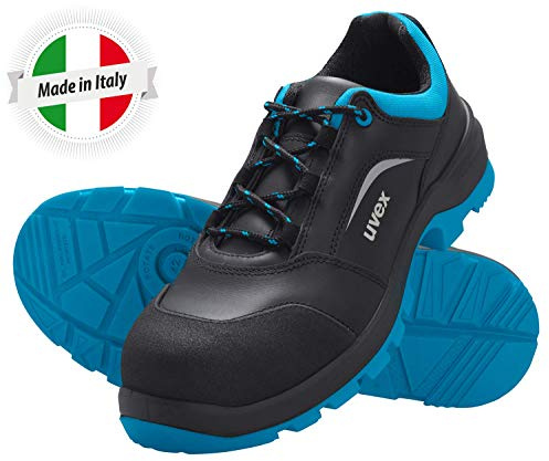 Uvex Zapatos de Trabajo 2 Xenova - Zapatos de Seguridad S1 SRC ESD - Azul-Negro, Talla:42