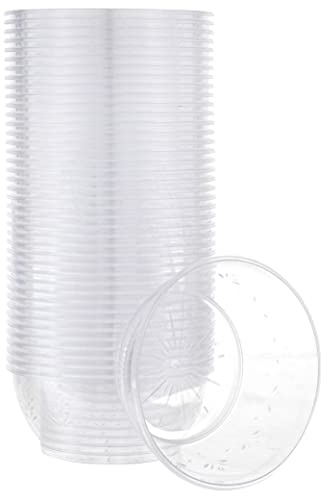 PLASTICPRO 6 ounce Premium Heavy Weight Crystal Clear Disposable Hard Plastic Dessert Size Party Bowls Pack of 40