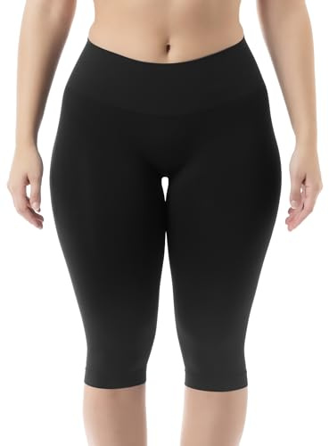 FarmaCell 604Y (Nero, M) Leggings Anticellulite Donna 3/4, Leggings Capri Modellanti con Effetto Fir, Made in Italy