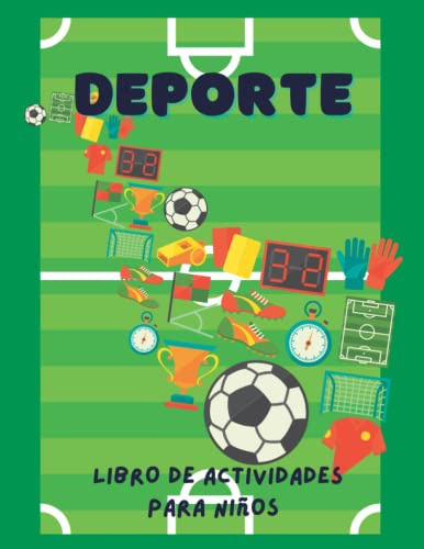 Libro de Actividades de Deporte para Niños: Libro de juegos de Deporte para niños de 4 a 8 años con rompecabezas para colorear, punto a punto, ... y rastreo de números, detectar la diferencia