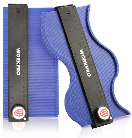 WORKPRO Jauge de Contour Connectable 25+25 cm, Duplicateur de Profil avec Verrouillage, Copie Précise des Formes Irrégulières, Outil de Traçage pour Menuiserie, Parquet, Moquette et Carrelage