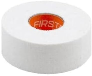 First Aid 4 Sport Zinc Oxide Tape - 2.5cm x 13.7m White - 1 Roll | Rigid sports strapping tape for ankle, wrist, finger and knee support, hand tearable cotton tape with strong adhesive
