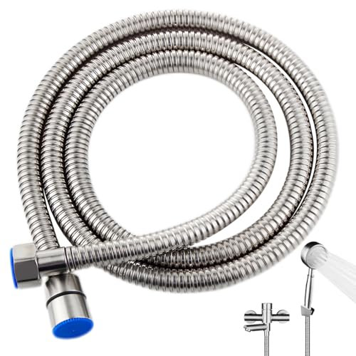 Brauseschlauch 2m, 304 Edelstahl Schlauch Dusche Universeller G1/2-Zoll-Anschluss, Flexibler Handbrauseschlauch Verdrehschutz Auslaufsicherer DuschkopfschläUche für Alle Duschköpfe, Handbrause