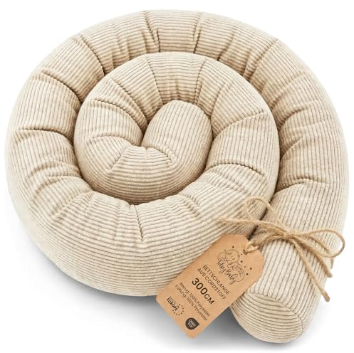 Kroppskudde Side Sleeper säng orm 300 cm Långkudde Rullkudde Sovkudde Nackrulle Sängkudde Mjuk Ergonomisk Tvättbart Överdrag Andningsbar Oeko-Tex Beige C