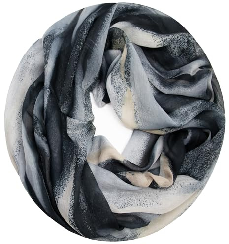 Gloop Loop Schlauchschal für Damen Schal Tuch seidig-luftig leicht mit buntem Muster Print