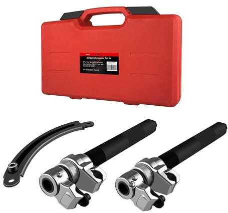 WETT Coil Spring Compressor Tool Set, 2-Piece Heavy Duty Strut Spring Compressor Tool with Extendable Bracket, 2645LB Capacity Automotive Spring Compressor Tools for Car, Truck, UTV, ATV