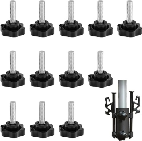 12 Piezas Tornillos De Cabeza Estrella M8x20mm,Botón De Sujeción M8,Botones De Aleta En T,Tornillo De Pulgar, Tornillo De Cabeza Estrellada, Botones De Sujeción,Rosca Macho Estándar,Para Mecánica