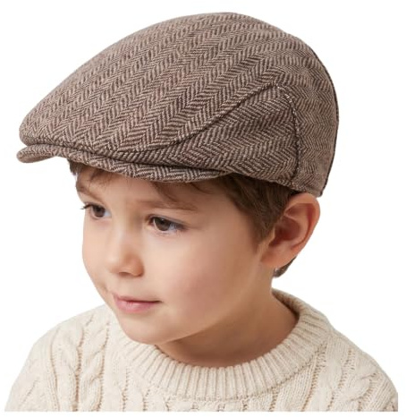 YAMEE Gorro Boina Niños de Lana Mezclada,Gorro Plana Suave Transpirable para Infantil,Gorra Newsboy para Otoño e Invierno,para Niños de 1 a 10 Años