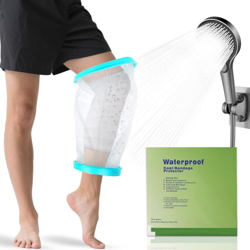 Sikeydels Copertura Impermeabile per Ginocchio,Wasserdichte Gipsabdeckung für Dusche,Protezione per Gesso Riutilizzabile,Mantiene Asciutto il Getto e la Fasciatura per Adulti,